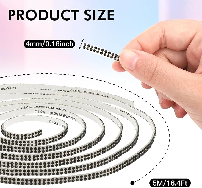 16.4Ft Bling Car Trim Self Adhesive Bling Rhinestone Car Accessories for Women Glitter Crystal Rhinestone Cars Interior Exterior Accessories Sticker DIY Cars Dashboard Diamond Decor for Women (Pink)