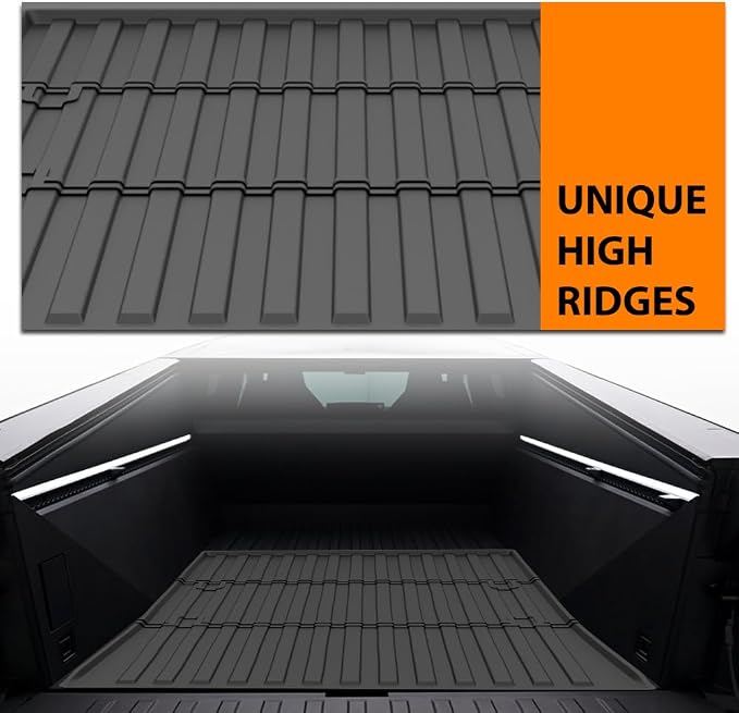 G-PLUS Trunk Mat Compatible with Tesla Cybertruck 2023-2025 | All Weather Protection,Non-Slip,Custom Fit Floor Cargo Liner,TPE Full Coverage,Black