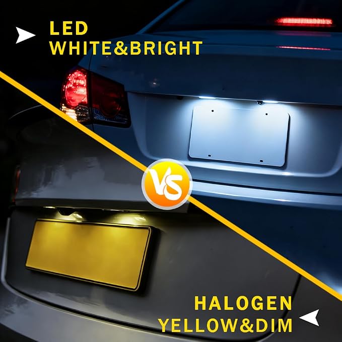 LED License Plate Lights Compatible with Chevy Silverado 1500 2500HD 3500HD, Avalanche, Suburban, Tahoe, GMC Sierra, Yukon, Cadillac Escalade,48-SMD 6500K Super White (UpgradeWhite)