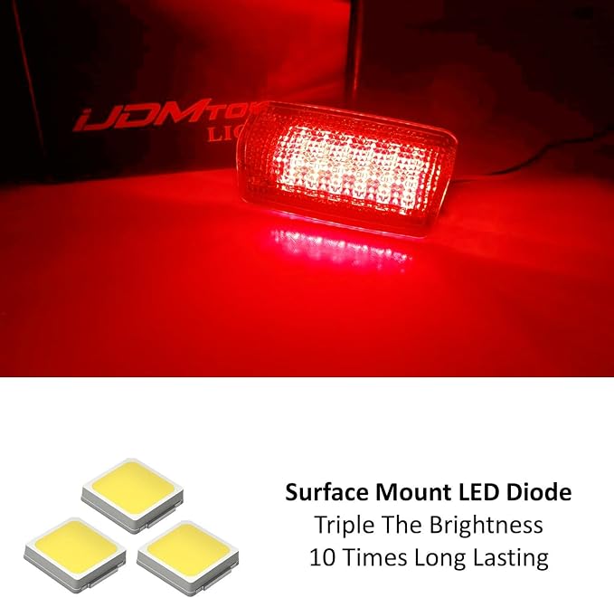 iJDMTOY Full LED Side Door Courtesy Light Assy Compatible With Lexus IS ES GS LS RX GX LX; Compatible With Toyota Avalon Sienna Venza Camry Prius 4Runner, Powered by 18-SMD Red LED