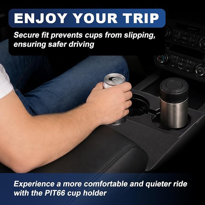 PIT66 Console Cup Holder Insert Fit Chevy Silverado GMC Sierra 2007-2014 | Replacement Dual Drink Holder Insert W/Floor Mounted Center Console,19154712,Fit 2007-2014 Avalanche Suburban Yukon Escalade