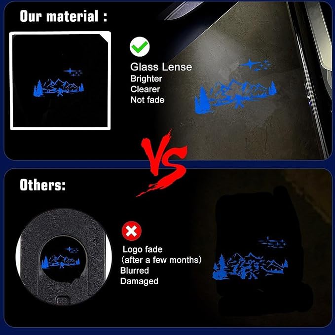 Car Puddle Lights, LED No Fade Car Door Lights Logo Compatible with Forester Outback Ascent Legacy XV 2P Blue