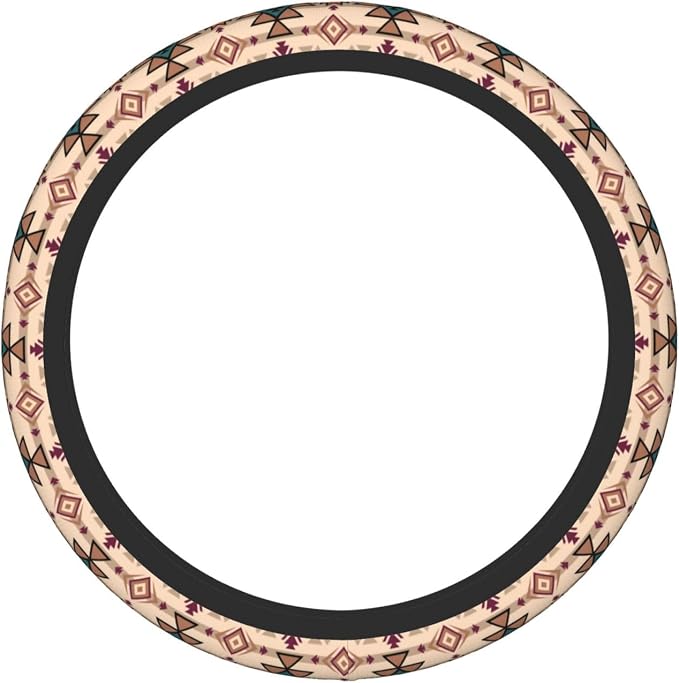 Retro Tribal Aztec Native Steering Wheel Cover For Women Men Girls Car Accessories Decor Anti-Slip Neoprene Auto Steering Wheel Covers Protector Universal 15 Inch