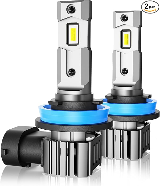 H11 Bulbs, 60W 16000LM Fog Lights, Super Bright Cool White Light Bulbs, Plug & Play, Pack of 2