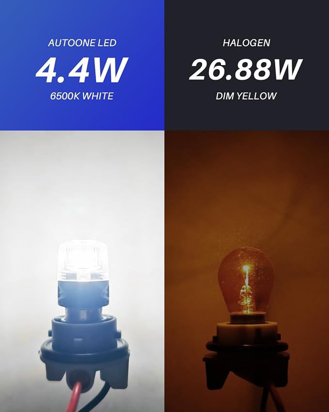 AUTOONE White 1157 LED Light Bulbs, 700% Brighter & 6500K White 7528 2057 2357 LED Bulbs for Backup Reverse Parking Signal Blinker Tail DRL Brake Lights, 2PCS