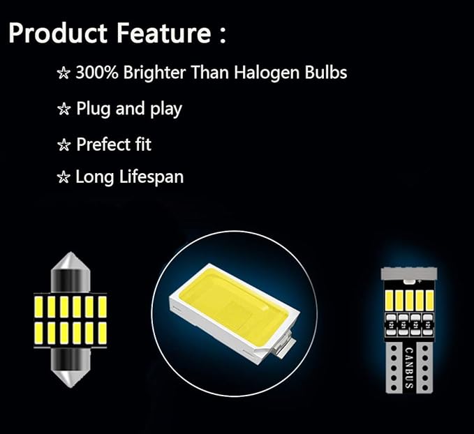AWALITED 10pcs RAV4 Interior LED Lights Kit Super Bright LED Map Dome Light Bulbs for 2016 2017 2018 2019 2020 2021 Toyota RAV4 all models