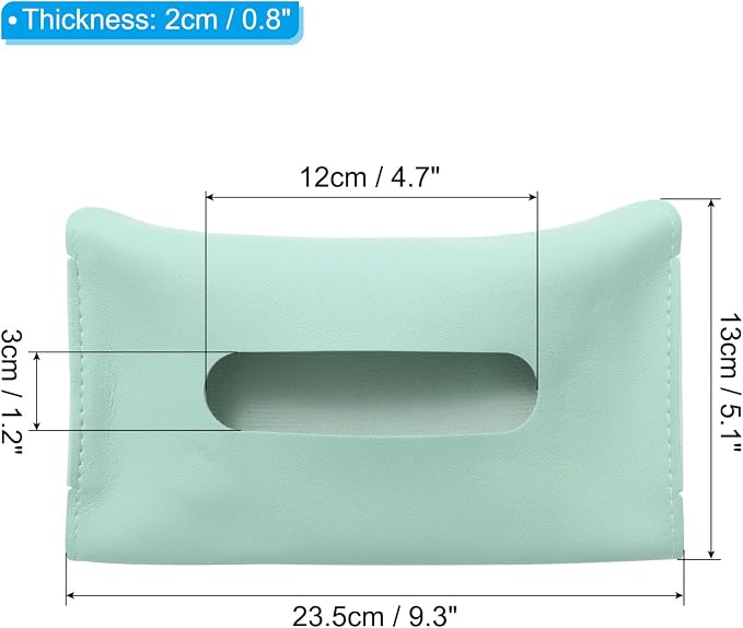 PATIKIL Car Tissue Holder, PU Leather Rectangle Napkin Paper Towel Dispenser Box Case with Elastic Strap for Car Sun Visor Seat, Blue