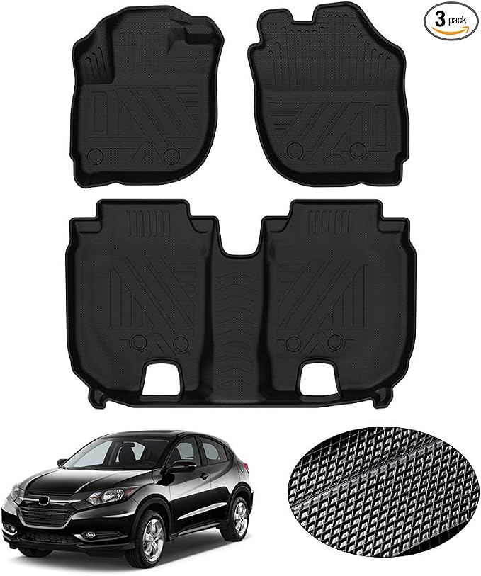 KUST Floor Mats for Honda HR-V 2016-2022, All Weather Floor Liners Front Rear 2 Row High Edge for HRV Accessories