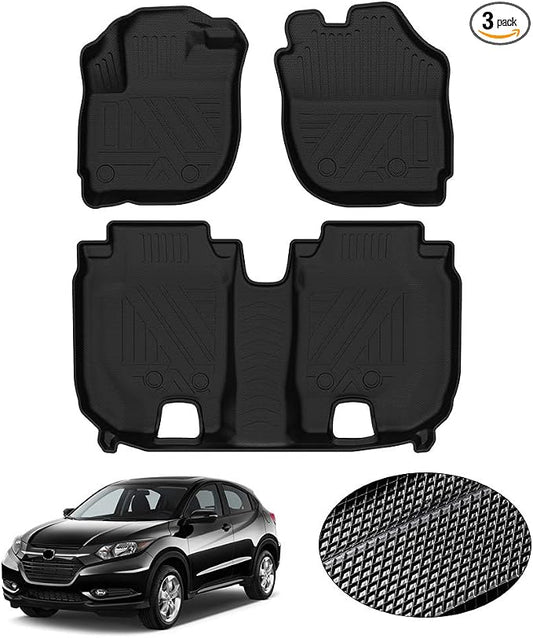 KUST Floor Mats for Honda HR-V 2016-2022, All Weather Floor Liners Front Rear 2 Row High Edge for HRV Accessories