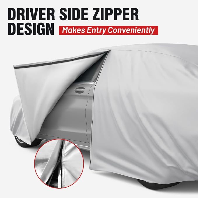 Favoto Car Cover Waterproof Custom Fit for Toyota 4Runner (2003-2026) | Windproof Heavy Duty Car Cover for Automobiles Outdoor with Reflective Strips All Weather Rain Dust Snow UV Protection