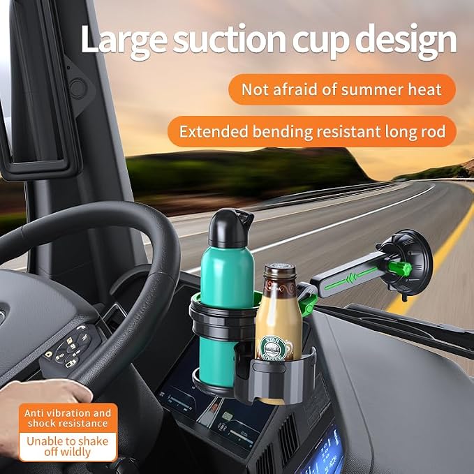 Car Cup Holder Expander, 2-in-1 Multifunction Cup Holder with Suction Cup & Adjustable Base, Cupholder Expander for 10-46 OZ Yeti, Hydroflask Extra Automotive Cup Holder for Car