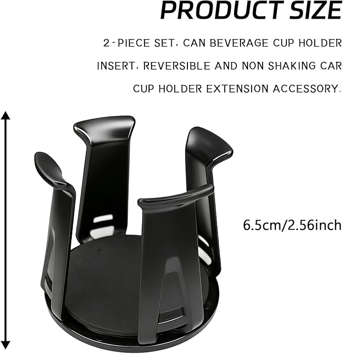 Car Cup Holder Expander, Adjustable Vehicle Energy Drink Holder Insert with Adaptive Clamping Arm Automotive Cups Holders Adapter for Car Slim Cans, Bottle Water Cups, Adhesive Drink Storage Rack
