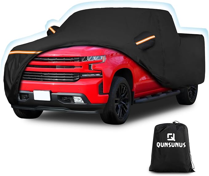 Cover for Silverado 1500 Crew Cab 5.8/6.6ft and Double Cab 6.6ft 2000-2025 | Silverado 1500 Car Cover, Waterproof Outdoor All-Weather Heavy 420D Oxford, Silverado 1500 Truck Cover with Zipper and Straps