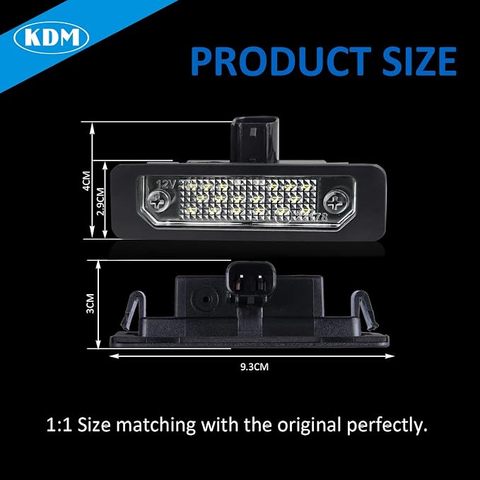 KDM LED License Number Plate Light Assembly Fit for Ford Mustang 2010-2014,Fusion 2006-2012,Taurus 2010-2019,Flex Focus Lincoln Mercury Rear Bumper Tag Lamp Replacement 6000K Bright White,2Pack