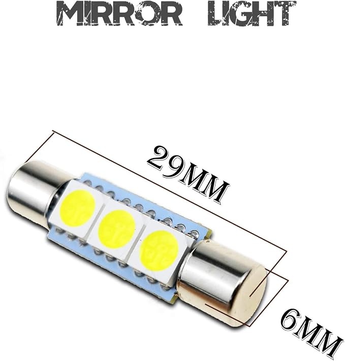 iBrightstar 6614F LED Bulbs, 29mm 6612F Super Bright Car Visor Vanity Mirror Led Bulbs for Vanity Mirror Lights and Sun Visor Lights, White