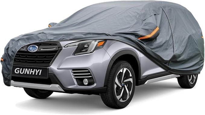 GUNHYI Premium Car Cover Custom Fit Subaru Forester, 16 Layers Heavy Duty Car Cover Waterproof All Weather with Zipper Door for Sun Rain Snow Dust Uv Protection