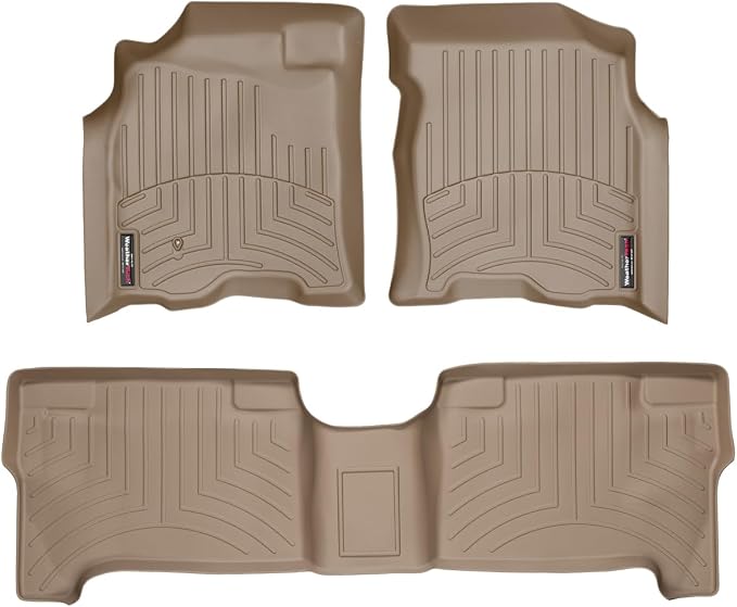 WeatherTech Custom Fit FloorLiners for Toyota Tundra, Tundra, Tundra - 1st & 2nd Row (45030-1-2), Tan
