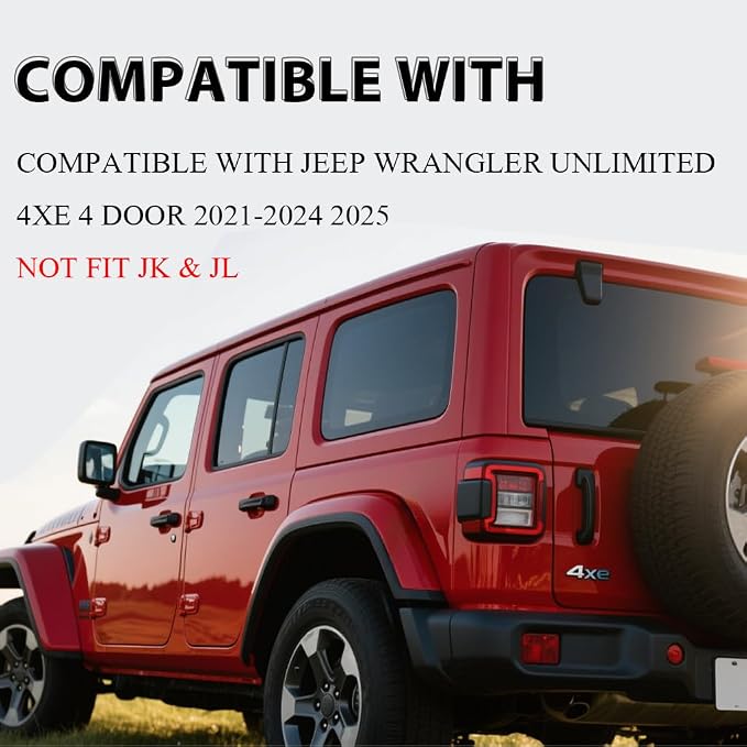 G-PLUS TPE Floor Mats Fit Jeep Wrangler Unlimited 4XE 4-Door 2021-2025 | All Weather Protection,Non-Slip,Custom Fit Floor Cargo Liner,TPE Full Coverage,1st & 2nd Row,Black,3PCS