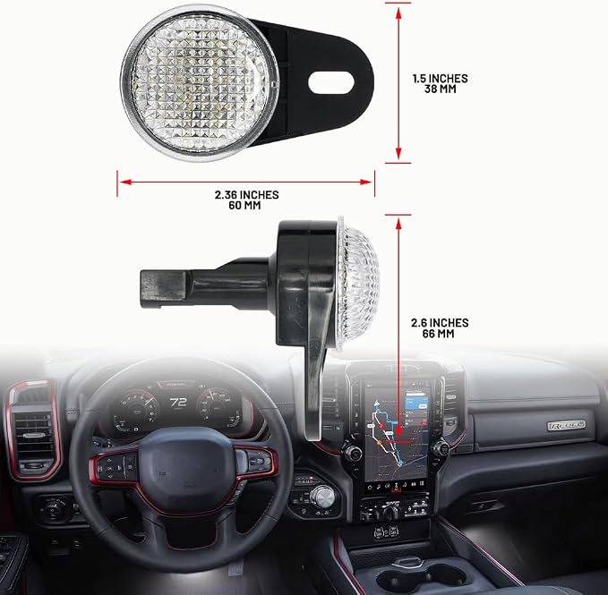 LED Interior Footwell Light Puddle Lights for Dodge Durango Nitro Ram 1500 2500 3500 1500 Classic LED Under Dashboard Courtesy FloorBoard Lamp Assembly 2Pcs