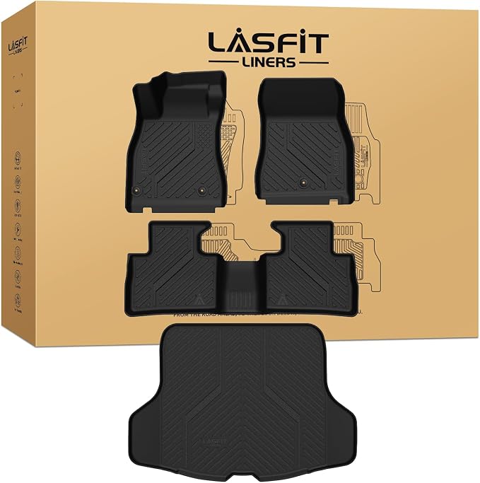 LASFIT Floor Mats & Cargo Mat for Nissan Sentra 2026, All Weather TPE Custom Fit Floor Liners with Full Set Car & Trunk Mats Accessories, Black