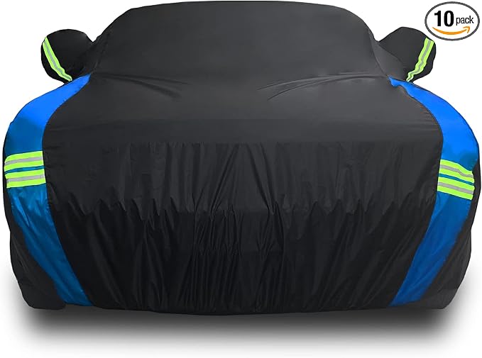 Avecrew Dodge Challenger Car Cover Waterproof All Weather for Automobiles, Outdoor Full Exterior Covers Fit 2008-2026 Dodge Challenger with Windproof Strap and Driver Door Zipper