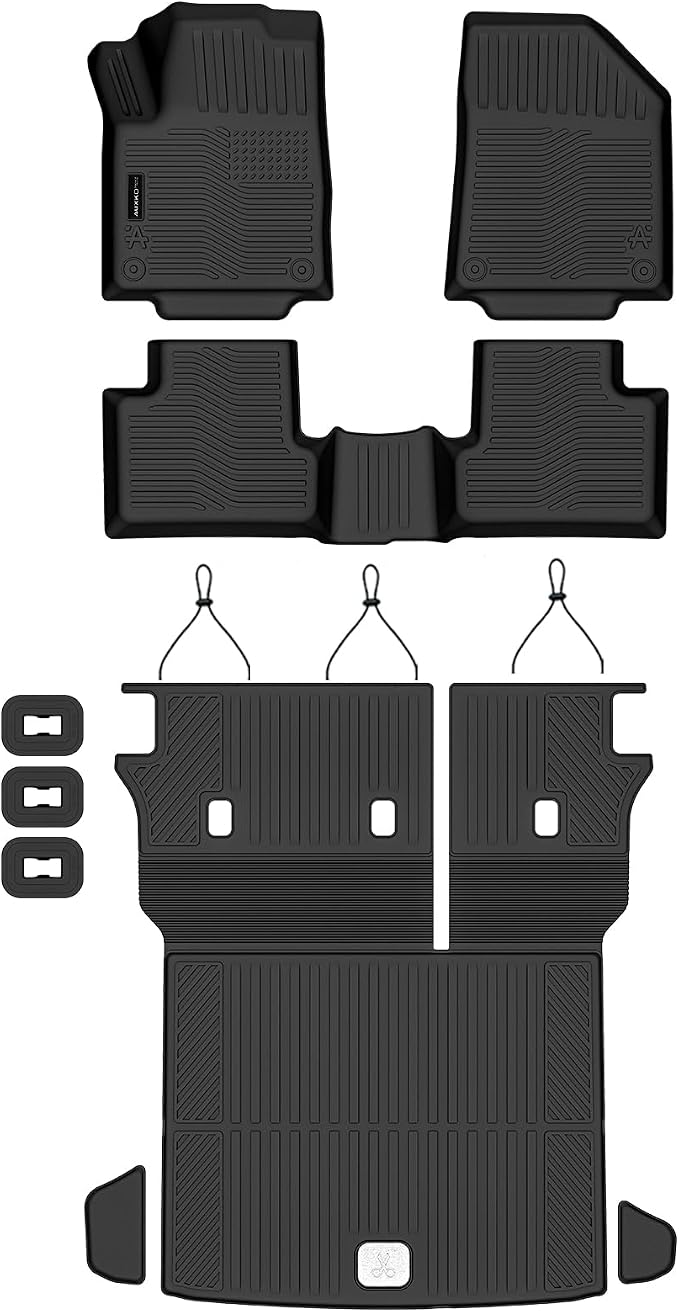 Auxko All Weather Floor Mats Cargo Mat for Jeep Cherokee 2019-2023 with Backrest Mat Door Sill Protector TPE Liners All Season Accessories Guard Odorless Anti-Slip Floor Liners Trunk Tray