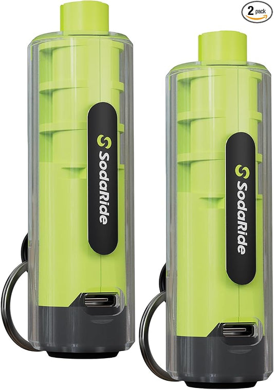SodaRide Window Breaker Seatbelt Cutter with Flashlight,3 in 1 Car Escape Tool Key Chain,Safe Hammer Glass Breaker Under Water,2 Pack Green