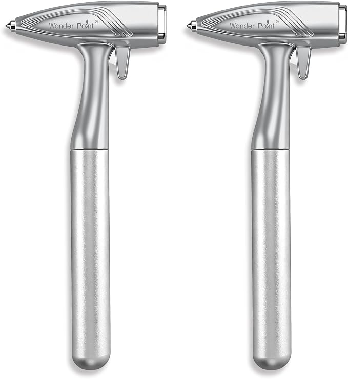 Car Window Breaker, Automotive Safety Hammer With Seatbelt Cutter, 3-in-1 Emergecy Escape Tool Car Metal Window Breaker Seatbelt Cutter, Aluminium Alloy Glass Breaker Hammer(Sliver 2Pack)