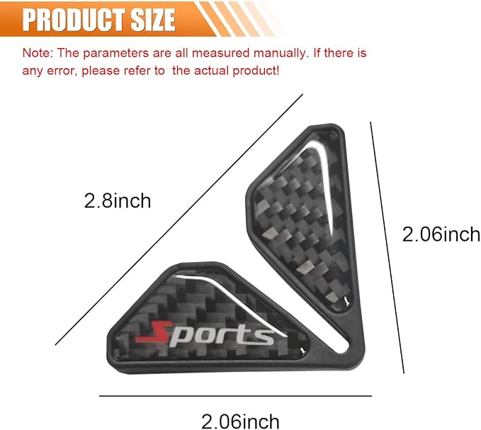 2PCS Car Door Protector Edge Guards for Door Corner, Carbon Fiber Anti-Collision Front Doors Corner Protector Self-Adhesive Sticker, Universal Vehicle Decoration Accessories (Sport Logo)
