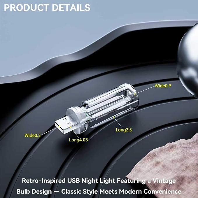 4 PCS USB Night Light Bulb,Touch Dimmable Retro Car Interior Ambient Light | Portable Glass Bottle Design Chubby Glow Light for Car, Truck , Bedroom, 2 Blue and 2 Purple Ambient Lighting