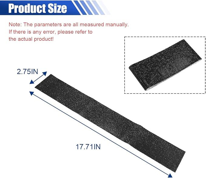 2PCS Bling Rhinestone Car Anti-Collision Adhesive Sticker Strip, Door Sill Strip for Rear Bumper SUV, Threshold Protective Stickers for Women (Black)