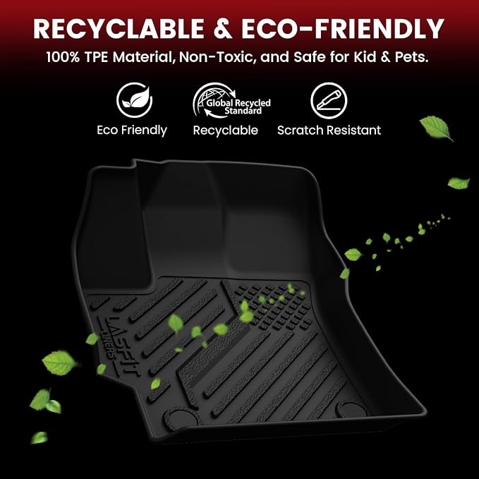 LASFIT Floor Mats & Cargo Mat for Toyota Corolla Hatchback 2019-2026, TPE All Weather Protection Full Coverage Car Liners Custom Fit for Corolla Hatchback Accessories 1st & 2nd Row & Trunk Mats, Black