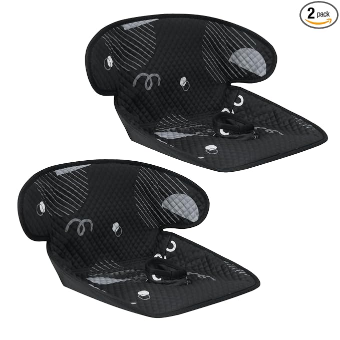 INFANZIA Dry Seat, Car Seat Protector Waterproof Carseat Liner Potty Training Toddlers, Baby and Infants, Piddle Pad for Carseats Strollers (Geometric Black, 2 Packs