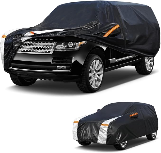 Large SUV Car Cover for Land Rover Range Rover Long 2014-2026 100% Waterproof All Weather, Heavy Duty Outdoor Full Exterior Covers Rain Sun Wind UV Protection.