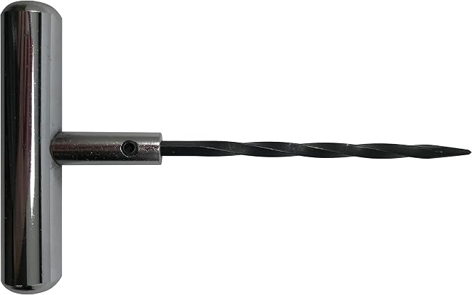 Stainless Steel T-Handle - Pro Heavy Duty Repair Tool Perfect for Tire Plug Kits for Car Truck Motorcycle Bycles - Replaceable Spiral Probe Needle - Made with All-Americal Materials