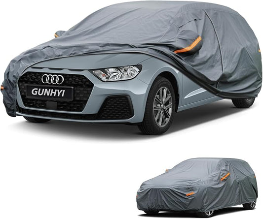 GUNHYI Premium Car Cover Custom Fit Audi A1, 16 Layers Heavy Duty Car Cover Waterproof All Weather with Zipper Door for Sun Rain Snow Dust Uv Protection