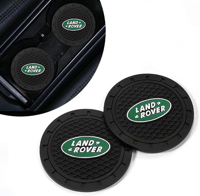2PCS Car Cup Holder Coasters,Non-Slip Car Coasters for Drink Holder Compatible with Land Rover Discovery Range Rover Sport Defender Land,Vehicle Inner Accessories for Cup Insert Mat,Silicone
