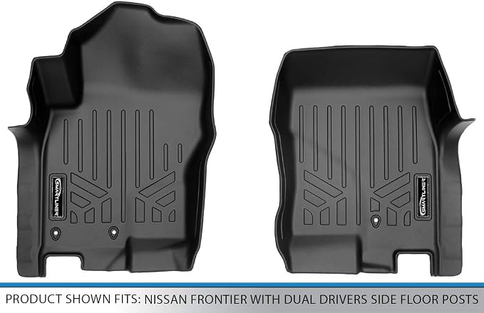 SMARTLINER Custom Fit Floor Mats 1st Row Liner Set Compatible with 2005-2021 Nissan Frontier