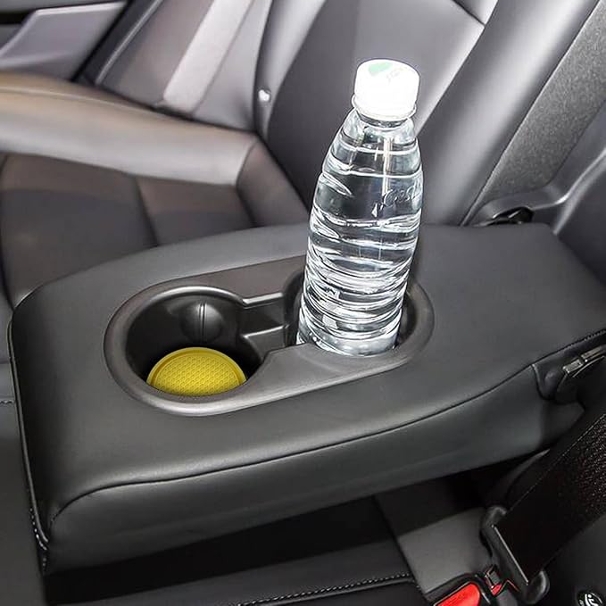 4 Pack Cup Holder Coaster, 2.75 Inch Diameter Non-Slip Universal Insert, Durable Car Accessory for Most Interiors, Suitable for Women and Men (Yellow)