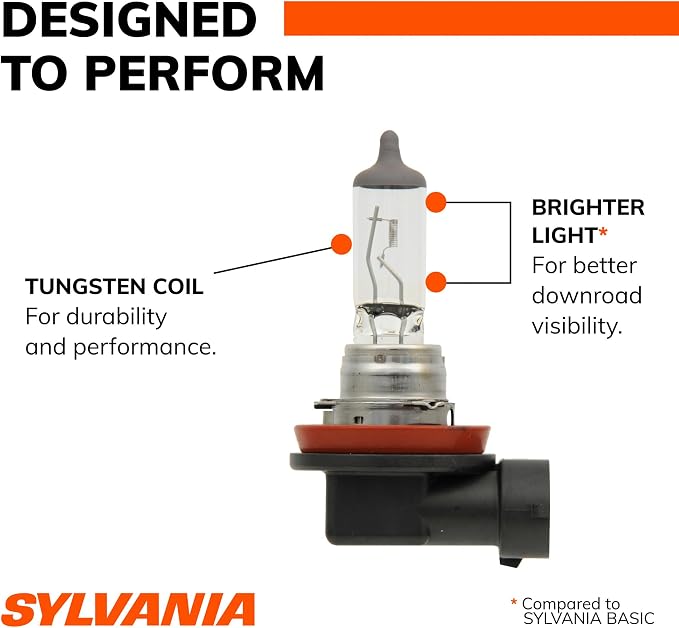 SYLVANIA - H11 XtraVision - High Performance Halogen Headlight Bulb, High Beam, Low Beam and Fog Replacement Bulb (Contains 2 Bulbs)
