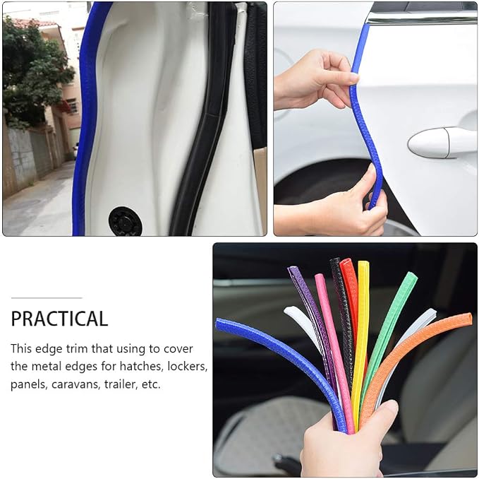 Garneck Car Door Edge Guards Rubber U Shape Edge Trim Seal Strips Protector Car Door Edge Protection for Car Auto Vehicle 10M