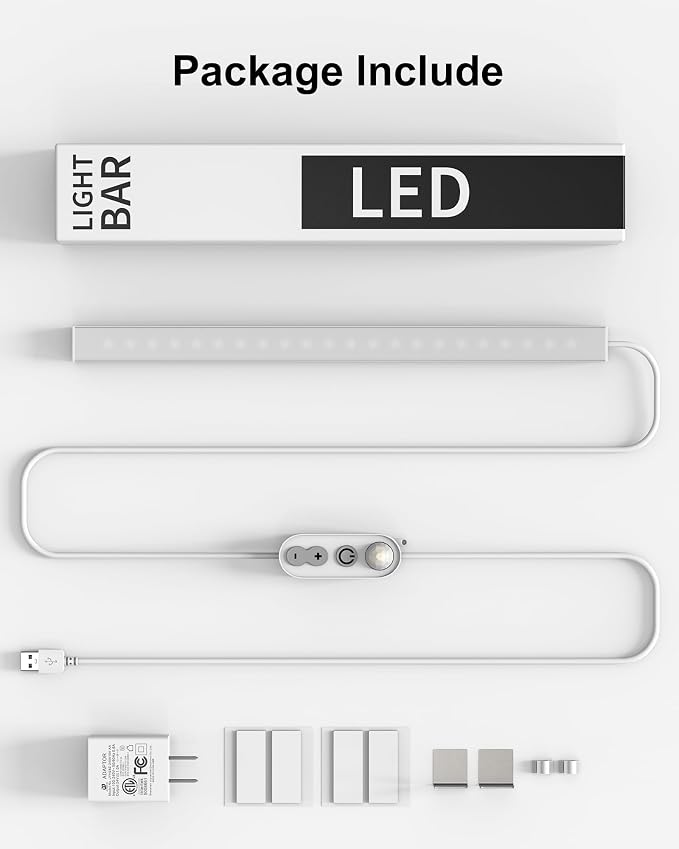 ASOKO Motion Sensor Dimmable Led Under Cabinet Light, 12" Daylight White | ASOKO Motion Sensor Dimmable Led Under Cabinet Light, 12" Plug in Daylight White 4500K Bar for Kitchen Closet
