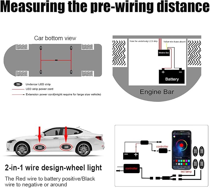 4 Pods Rock Lights for Trucks, RGB APP Control Music Mode Multilcolor Waterproof High Bright LED UTV ATV RZR Underglow kit