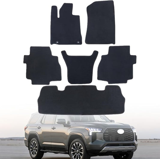 GXARTS Car Floor Mats Carpet Full Set All-Weather Protect Fit for Toyota Sequoia 2008 2009 2010 2011 2012 2013 2014 2015 2016 2017 2018 2019 2020 2021 2022 | Waterproof Car Mats with Anti-Slip Back