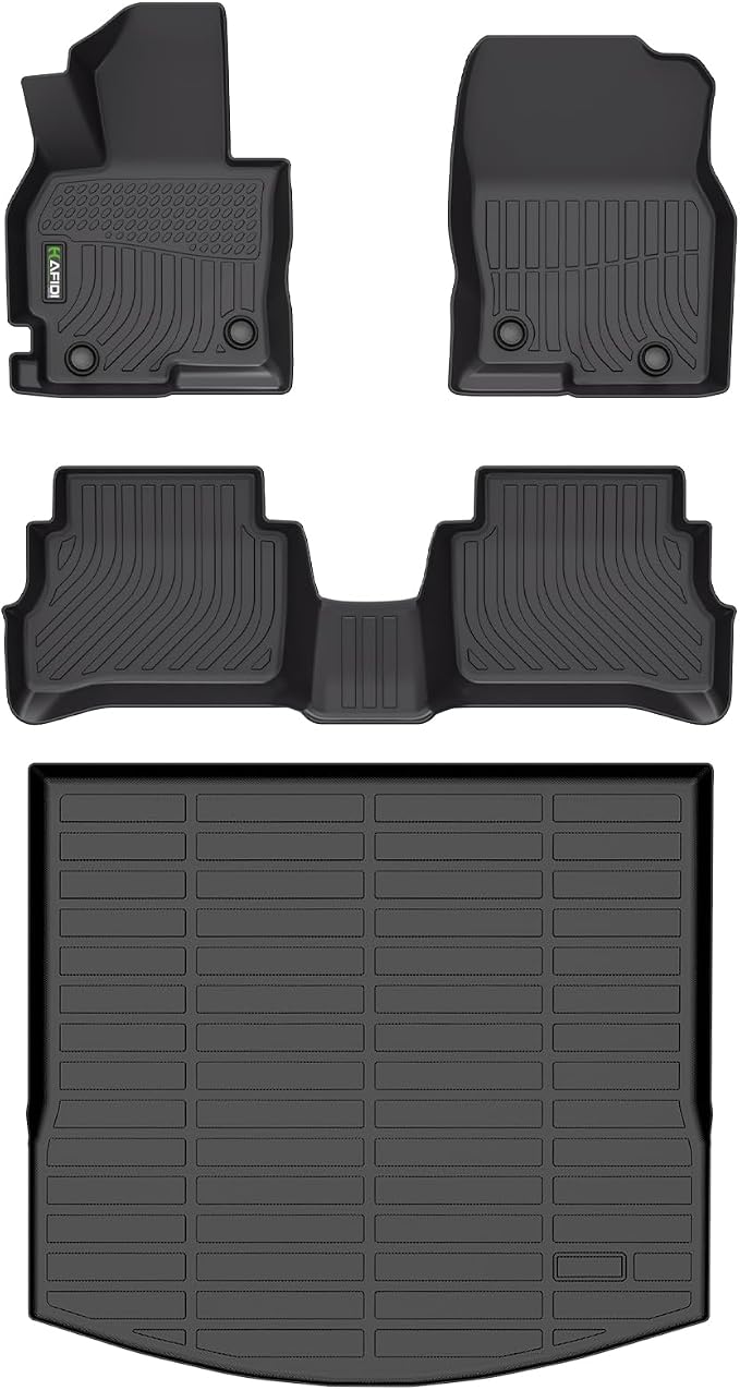 HAFIDI® Floor Mats & Cargo Liner Set Fit for Mazda CX5 2013-2016 All Weather Protection TPE Anti-Slip Automotive Full Set Floor Liners Custom Accessories - Black