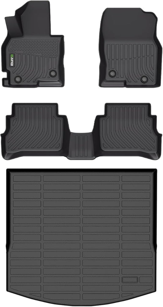 HAFIDI® Floor Mats & Cargo Liner Set Fit for Mazda CX5 2013-2016 All Weather Protection TPE Anti-Slip Automotive Full Set Floor Liners Custom Accessories - Black