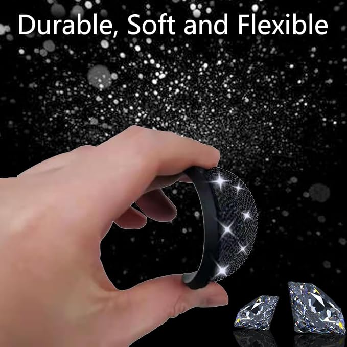 NBTEPEM 2pcs Bling Car Cup Holder Coaster, 2.75 inch Anti-Slip Shockproof Universal Fashion Car Coasters Insert Bling Crystal Rhinestone Automotive Interior Accessories for Women (2 pcs, Black)