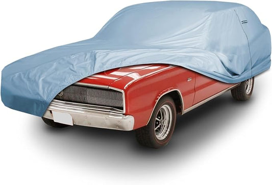 iCarCover Fits [1966-1972 Dodge Charger] Premium Custom Car Cover Waterproof All Weather Resistant Outdoor Indoor Sun Snow Storm UV Protection Form-Fit Padded Cover with Straps