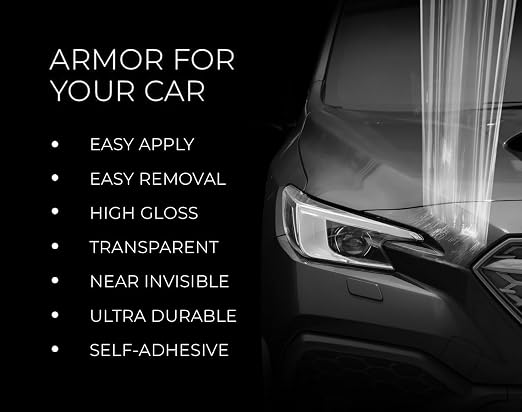 3M Clear Vinyl Paint Protection Film 6 Inch by 120 Inch Roll w/Yellow Detailer Squeegee