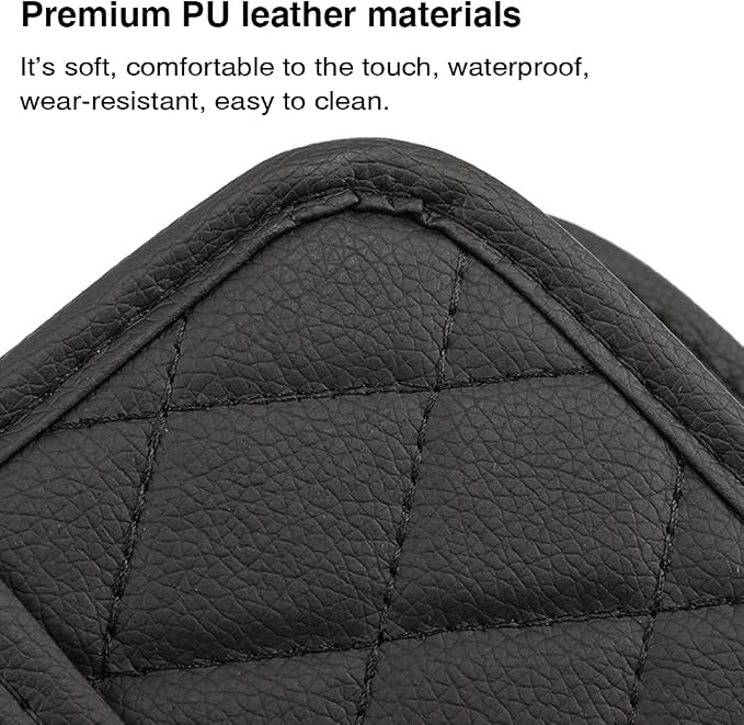 Car Back Seat Organizer, Hanging PU Leather Car Storage Bag, Compatible with Most Vehicles Interior Accessories Organizer (Black(1Pack))
